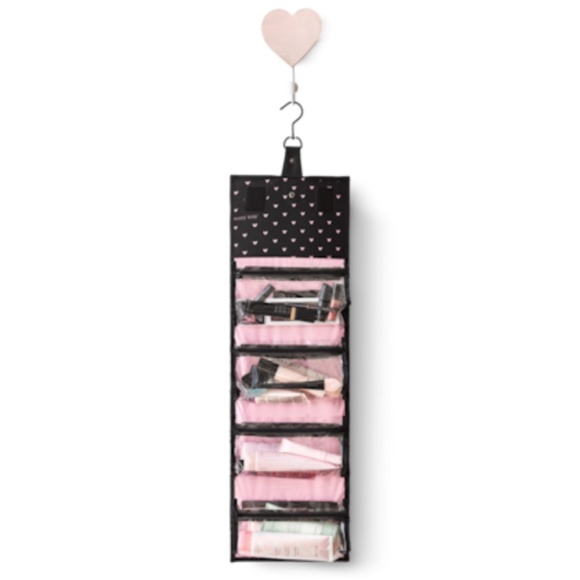 Mary Kay Roll-Up Hanging Travel Case - Black with Pink Hearts - NWOT - Picture 2 of 5
